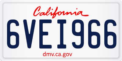 CA license plate 6VEI966