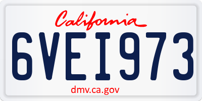 CA license plate 6VEI973