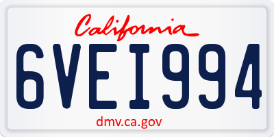 CA license plate 6VEI994