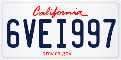 CA license plate 6VEI997