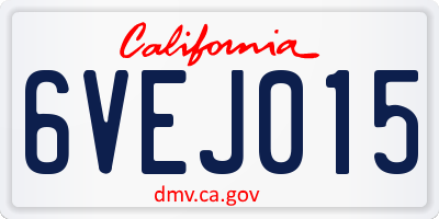 CA license plate 6VEJ015
