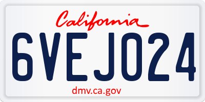 CA license plate 6VEJ024