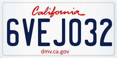 CA license plate 6VEJ032
