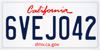 CA license plate 6VEJ042