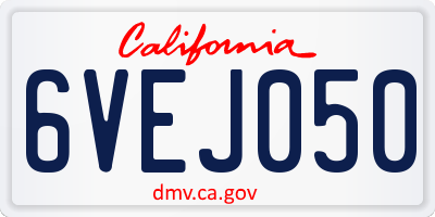 CA license plate 6VEJ050