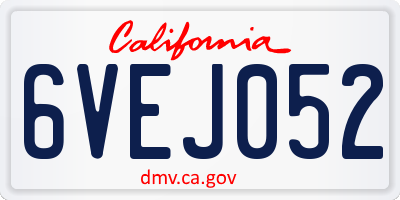 CA license plate 6VEJ052