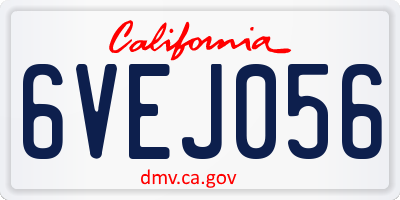 CA license plate 6VEJ056