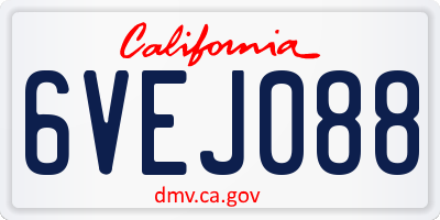 CA license plate 6VEJ088