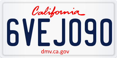CA license plate 6VEJ090