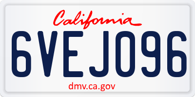 CA license plate 6VEJ096