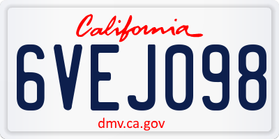 CA license plate 6VEJ098