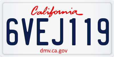 CA license plate 6VEJ119