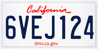 CA license plate 6VEJ124