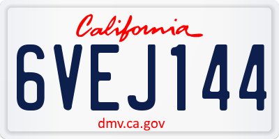 CA license plate 6VEJ144