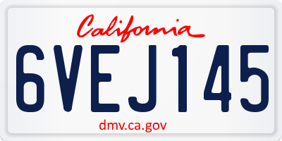 CA license plate 6VEJ145