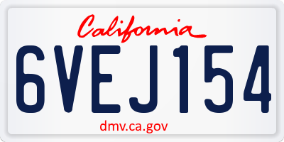 CA license plate 6VEJ154