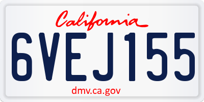 CA license plate 6VEJ155
