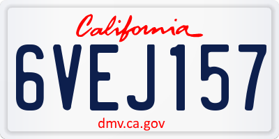 CA license plate 6VEJ157