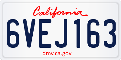 CA license plate 6VEJ163
