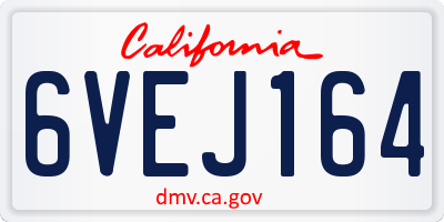 CA license plate 6VEJ164