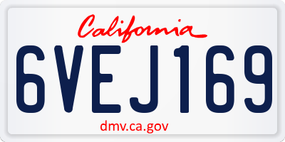 CA license plate 6VEJ169