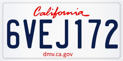 CA license plate 6VEJ172