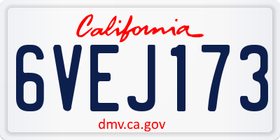 CA license plate 6VEJ173