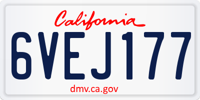 CA license plate 6VEJ177