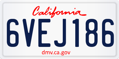 CA license plate 6VEJ186