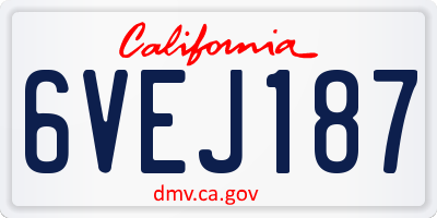 CA license plate 6VEJ187