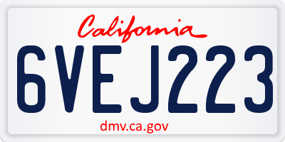 CA license plate 6VEJ223