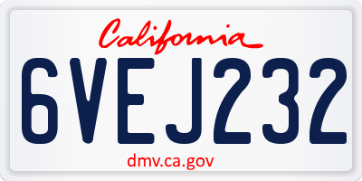 CA license plate 6VEJ232