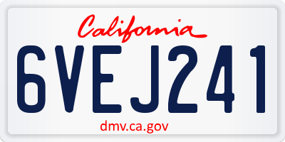 CA license plate 6VEJ241