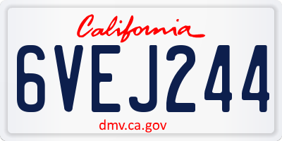 CA license plate 6VEJ244