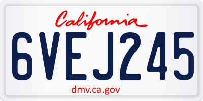 CA license plate 6VEJ245