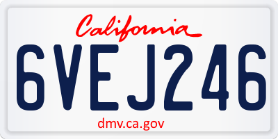 CA license plate 6VEJ246