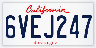 CA license plate 6VEJ247