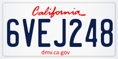 CA license plate 6VEJ248
