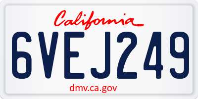 CA license plate 6VEJ249