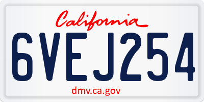 CA license plate 6VEJ254