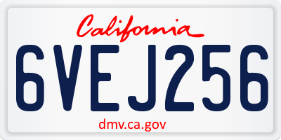 CA license plate 6VEJ256