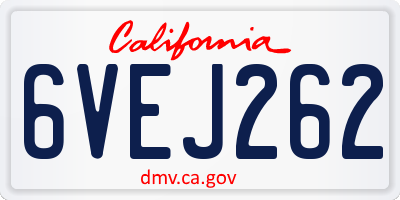 CA license plate 6VEJ262