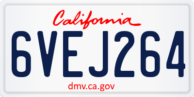 CA license plate 6VEJ264