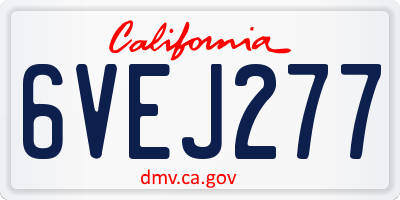 CA license plate 6VEJ277