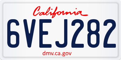 CA license plate 6VEJ282