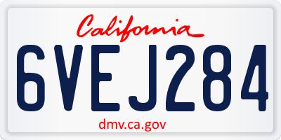 CA license plate 6VEJ284