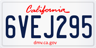 CA license plate 6VEJ295