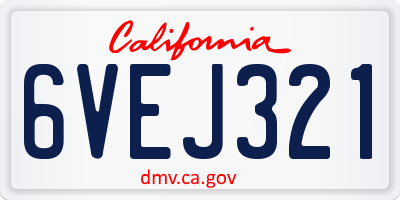 CA license plate 6VEJ321