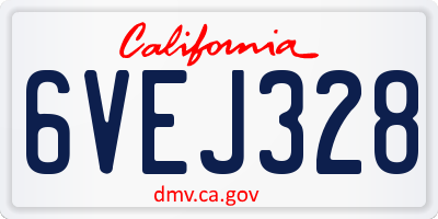 CA license plate 6VEJ328