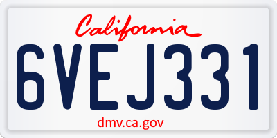 CA license plate 6VEJ331